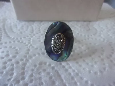 Sterling Silver Ring-925- BLUE Abalone Ring- Size 5 Or 6- New Without Tags- Bold • $19.99