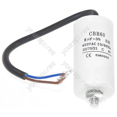 Universal 8UF Capacitor With 19cm Cable Connectors • £5.52