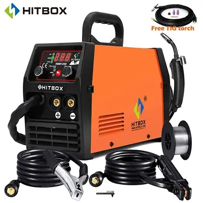 Gasless Mig Welder 140A No Gas Flux Wire ARC TIG HITBOX HBM1200 Welding Machine • £169.99