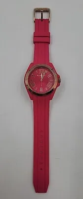 Michael Kors Women's Fuchsia Pink Dial Silicone Strap Watch MK2745 Needs Battery • $84.99