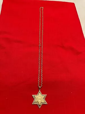 Vintage 14k Yellow Gold Intricate Star Of David Necklace 10g • $780