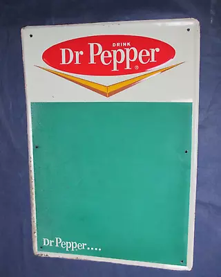 Vintage DR. PEPPER Menu Board Soda Sign~Chevron Style Logo And The  Dancin' P  • $134.50