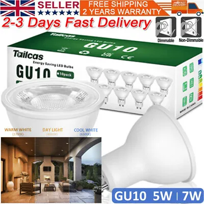 GU10 LED Bulbs Spotlight Lamps Warm Cool White Dimmable Down Lights 5W 7W-10Pack • £1.99