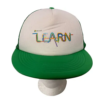 Microsoft Learn Snapback Trucker Hat Green Egghead Techie Tech Geek Computer • $19.99