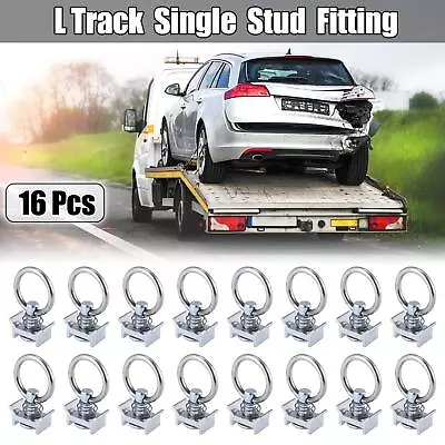 Single Stud Fitting L Track With Round Ring For Trailers Pickups Trucks 16pcs • $36.49