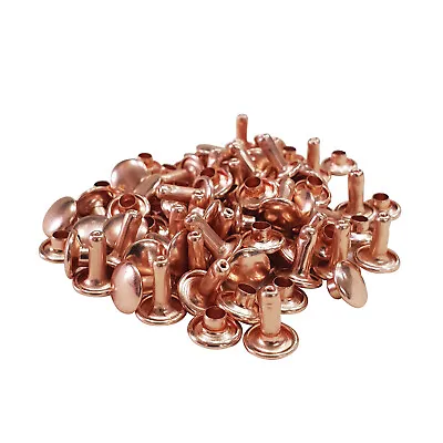 £5.49 • Buy 100pcs Two Piece Double Cap Tubular Rivets Leather Craft Cloth Repair 4mm - 15mm