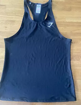 Gymshark Black Mesh Muscle Tank Vest With Racer Back - Size Small • £7.50