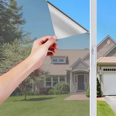 £5.94 • Buy One Way Mirror Door Window Glass Film Privacy Sticker Heat Reducing Reflection