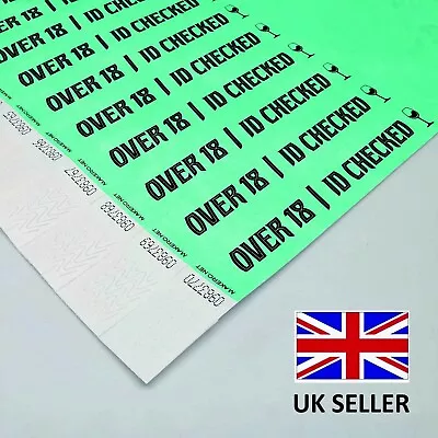 £3.49 • Buy TYVEK Paper ID Age Checked WRISTBANDS VIP OVER 18 Nightclub Security 