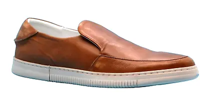 Vince Camuto Men's  Cognac White Outsole Loafers Slip On Leather Shoes Size 12 • $99.95