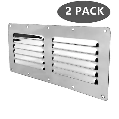 2 Pack Stainless Steel Stamped Louvered Vent Air Grill Cover Ventilation  • $13.78