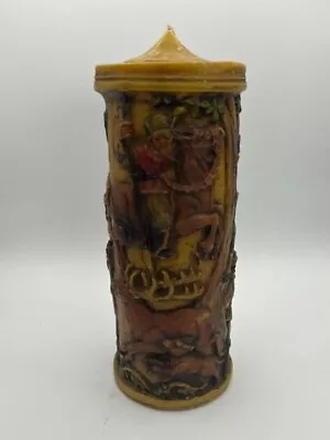 Vintage German Johann Gunter Walldurn Baden Carved Candle 12  Tall • $27.20