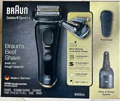 BRAUN Series 9 Sport + 9320CC Wet & Dry Clean & Charge System Special Edition • $331.22