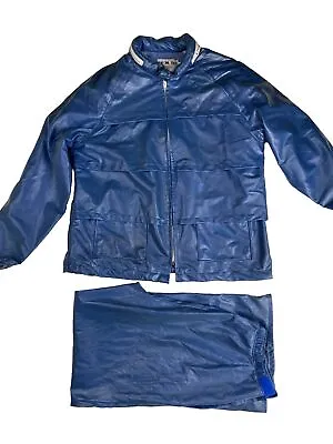 Vintage Cool It! Golf Rain Suit Size Ladies Medium - Shiny Blue NOS 1980's USA • $45