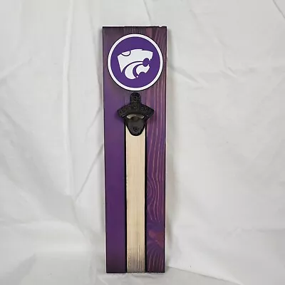 Kansas State Wildcats Handmade Wood Plaque Magnetic Bottle Opener Beer Soda • $49.99