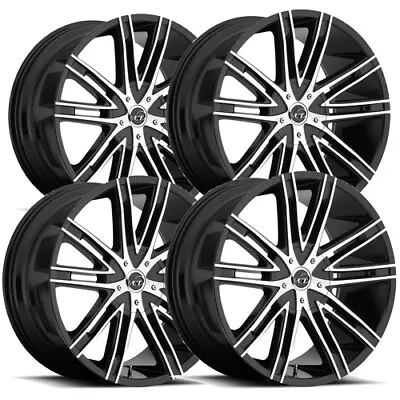 (Set Of 4) VCT V28 20x8.5 5x112/5x115 +40mm Black/Machined Wheels Rims 20  Inch • $911.96