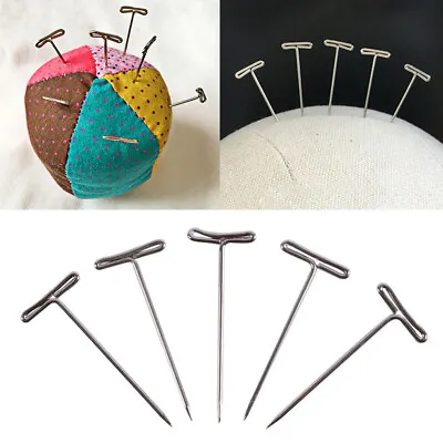 Diy Silver Metal T Pins 32/38/51mm Modelling Crafts Sewing Macrame Wigs • £3.50