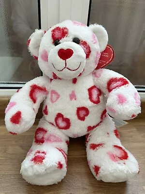 Build A Bear Love Heart Teddy Bear Plush Soft Toy Red & White I LOVE YOU BEAR • £10