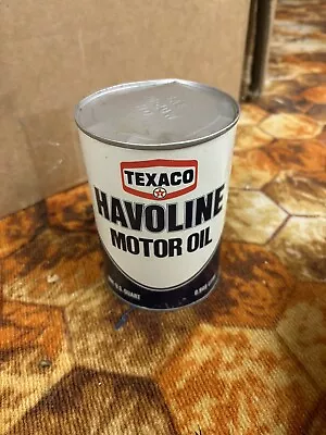 Vintage~ Havoline~ Texaco Motor Oil Metal 1- Quart Can~ 10w • $10