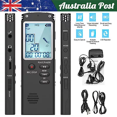 Digital Voice Recorder Dictaphone Audio MP3 Player Sound Voice Recording Device • $31.89