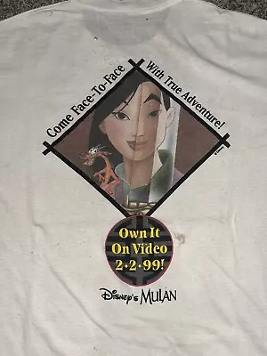 Vintage Mulan Size Large Hanes Beefy T Shirt Disney Movie Promo RARE 1999 • $125