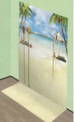 £7.74 • Buy LUAU Hawaiian Tropical Party Scene Setter Photo Backdrop Paradise Beach Island