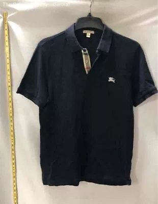 Burberry Brit Mens Navy Blue Collared Short Sleeve Polo Shirt Size Large COA • $23.50