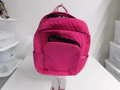 Vera Bradley Large Backpack Quilted Fushcia VGUC • $10.99