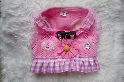 Dogs Harness Size Small Dog /chihuahua Pink Gingham Designer Harness.  • £10.99