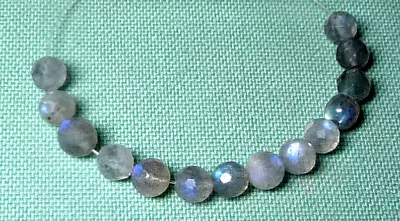 14 LABRADORITE 5 Mm Faceted Round Natural Gemstone Beads • $3