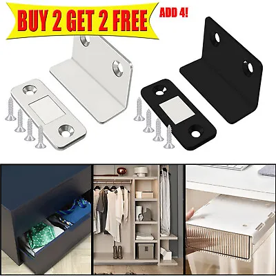 2+2 FREE Very Strong Magnetic Catch Latch Ultra Thin For Door Cabinet Cupboard • £2.85