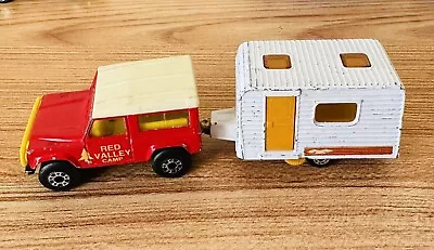 Matchbox 1976 Land Rover 90 Ninety  Red Valley Camp  + No. 31 Caravan Camper • $15