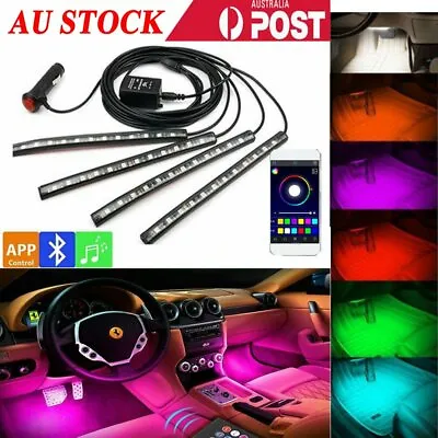 4X 12V 48LED RGB Car Interior LED Strip Lights Footwell Light APP Music Control • $17.14