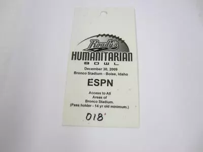 #204 ROADY'S HUMANITARIAN BOWL 2009 ESPN Idaho Press Pass Media Credential • $9.99