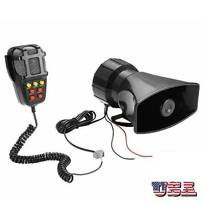 7Tone Sound Car Alarm Warning Fire Siren Horn With Mic PA Speaker System 80W • $17.49
