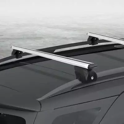 Car Roof Racks Pod Aluminium Cross Bars Upgraded Holder 126cm Silver • $79.31