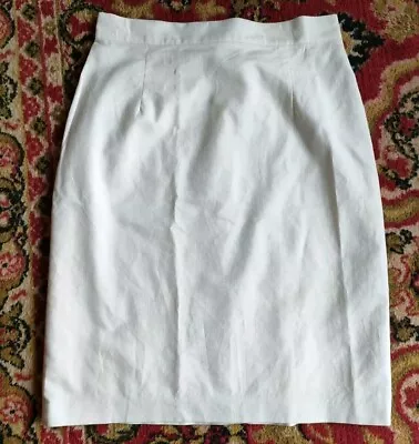 Laura Ashley Ladies Linen & Cotton Ivory Cream Pencil Skirt Size 12 • £14