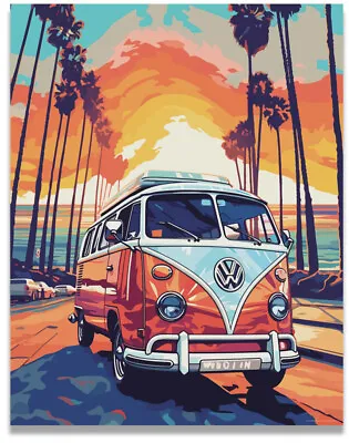 Volkswagen Poster 11x14 Inches Unframed Vintage Beach Van Beetle Surf Prints Art • $9.95