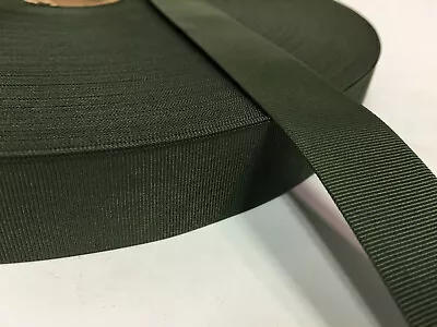 5 YARDS OF 1  Inch MilSpec Webbing Binding MIL-PRF-5038J Grosgrain CAMO GREEN • $3.29