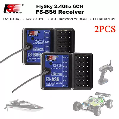 2X FlySky 6CH FS-BS6 Receiver For RC Car Boat Transmitter Controller FS-GT5 D9S6 • $38.77