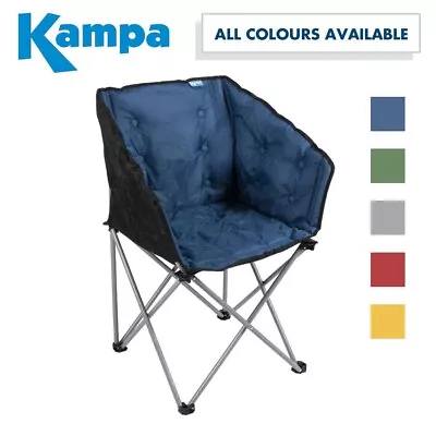 Kampa Tub Chair Padded Camping Caravan Garden Folding ALL COLOURS - NEW 2023 • £33.95