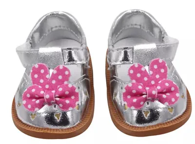 UKSeller Silver 18  Doll SHOES Fit6.5-7cm Our Generation Baby Born American Girl • £7