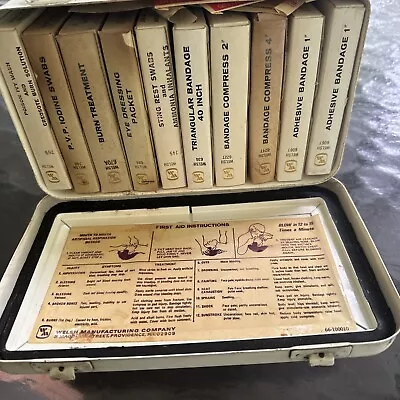 The LE Meyers Electrical Utilities First Aid Kit Metal Box  1940’s Full Vintage • $29.25