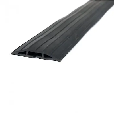 £14.99 • Buy NEW! 2m Black Rubber Floor Cable Protector Safety Trunking Ramp