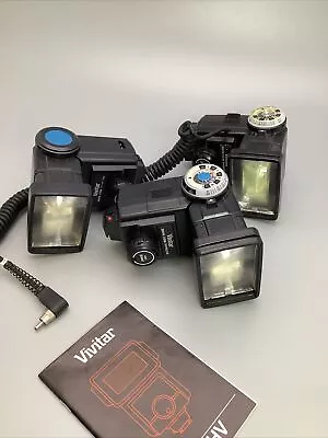 Lot Of 3 Vivitar 285HV Zoom Auto Thyristor Flash - PARTS/NOT WORKING • $38.25