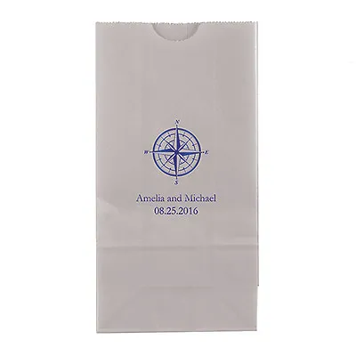 50 Vintage Travel Compass Personalized Printed Wedding Favor Bags Candy Buffet • $82