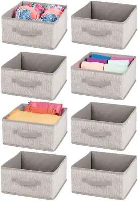MDesign Set Of 8 Half-Cube Storage Boxes – Fabric Storage Cubes With Textured – • £66.85