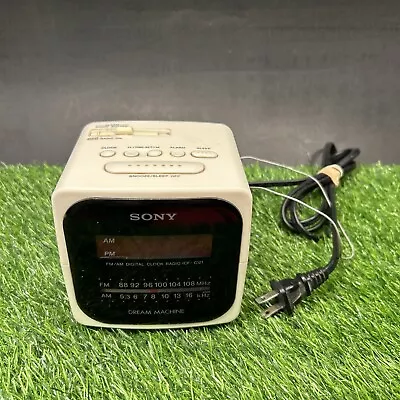 VINTAGE SONY Dream Machine Digital Alarm Clock Radio White Cube ICF-C121 120v • $10.42