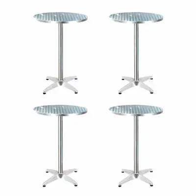$227.23 • Buy Gardeon 4pcs Outdoor Bar Table Furniture Adjustable Aluminium Cafe Table Round