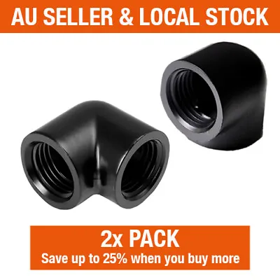 Barrow Water Cooling 2Pack 90 Degree G1/4 Female To Female Elbow Adapter Fitting • $14